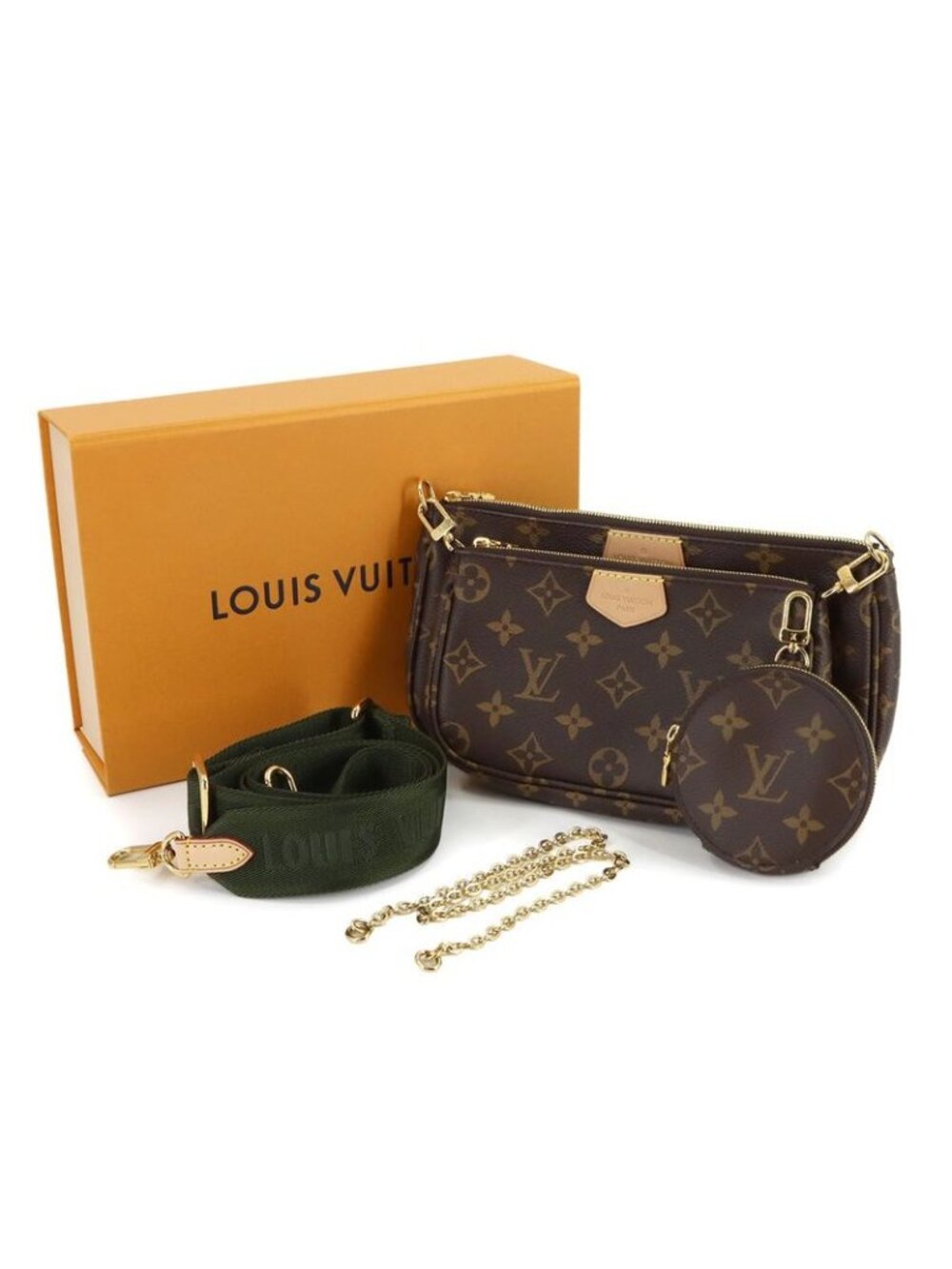 ★SOLD★ Louis Vuitton Monogram Multi Pochette Accessoire Shoulder Bag Khaki - Picture 2 of 10